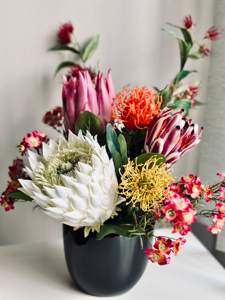 Australian native arrangement in gloss pot