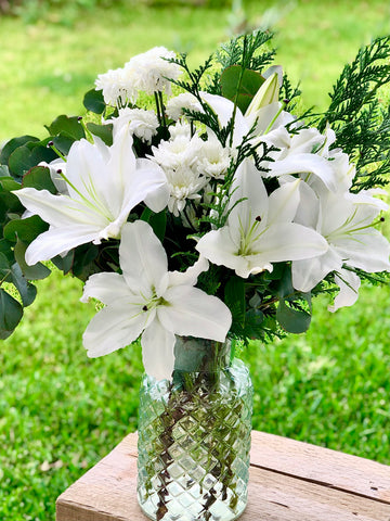 White lily and Chrysanthemum bouquet