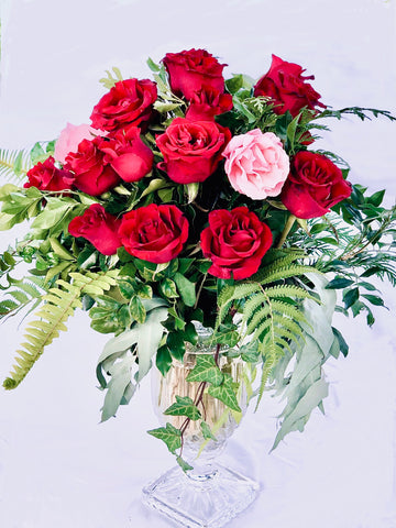 Red rose Bridal vase centerpiece