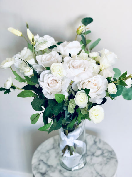 Silk bridal flower arrangement gift in vase