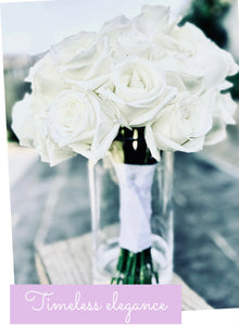 30 white rose bridal bouquet