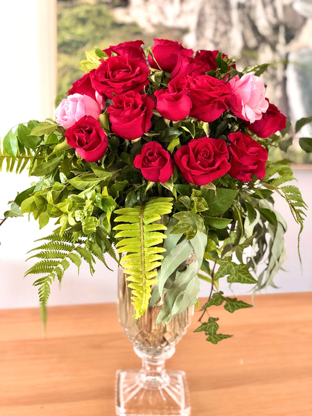 Red rose Bridal vase centerpiece