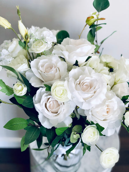 Silk bridal flower arrangement gift in vase