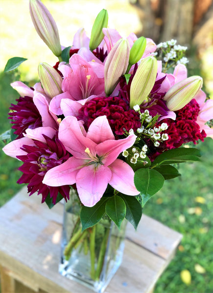 Purple and pink shades bouquet