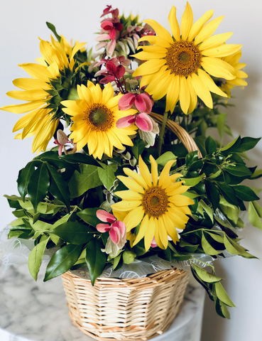 Sunflower basket